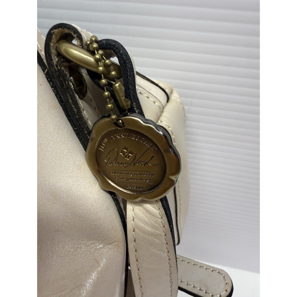 Patricia Nash SABINA Leather Crossbody Drawstring Bag ~Chalk White Distressed - Picture 9 of 12